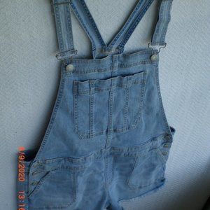 Aeropostale Overall Shorts Denim Jean Large L